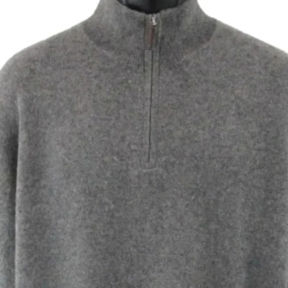 TAHARI PURE LUXE EUC MENS 100% CASHMERE GRAY SWEATER WINTER FALL TOP SHIRT SZ XL - Picture 4 of 6